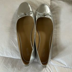 Michael Kors silver ballet flats